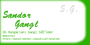 sandor gangl business card